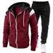 Neues farblich passendes Herren-Kapuzenpullover, Pullover, Hose, Herbst- und Winter-Plüsch-Freizeitsportset mit Reißverschluss_voghion.com