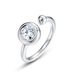 new Moissanite Bubble Ring S925 Silver Package Inlaid One Carat Light Luxury Colored Gemstone Ring_voghion.com