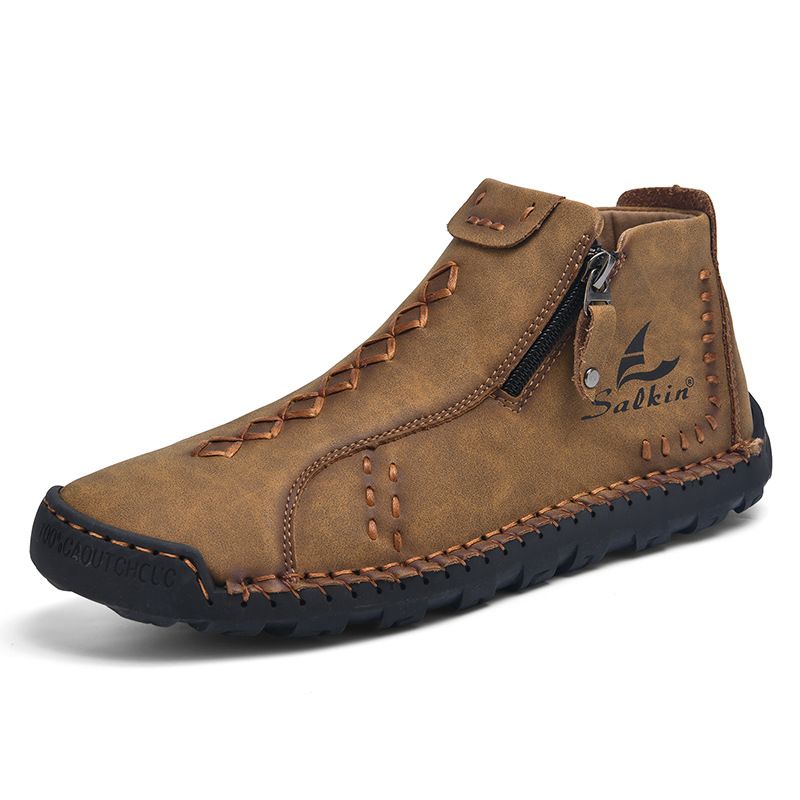 Bottes de travail décontractées pour hommes, style printemps-automne, grande taille, fermeture éclair, collection européenne chaude New Martin, fabriquées à la main, idéales pour l'extérieur._voghion.com