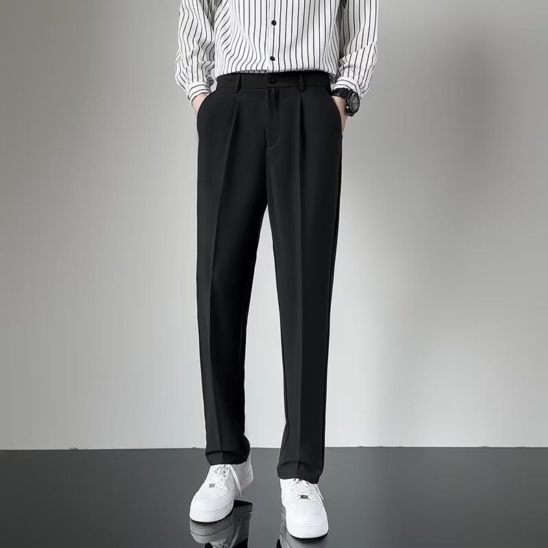 Pantaloni da uomo di alta qualità, pantaloni estivi a gamba larga, dritti, larghi e alla moda, casual_voghion.com