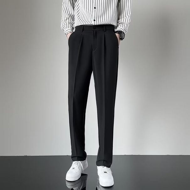 Pantaloni da uomo di alta qualità, pantaloni estivi a gamba larga, dritti, larghi e alla moda, casual_voghion.com