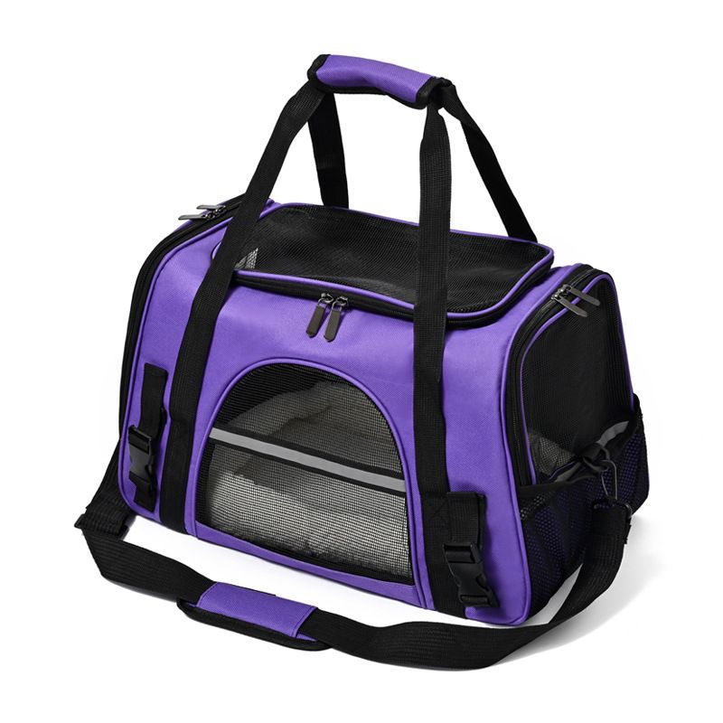 Portable Foldable Pet Carrier Bag With Breathable Mesh & Transparent Window - Lightweight Shoulder Crossbody Design For Small Dogs And Cats_voghion.com
