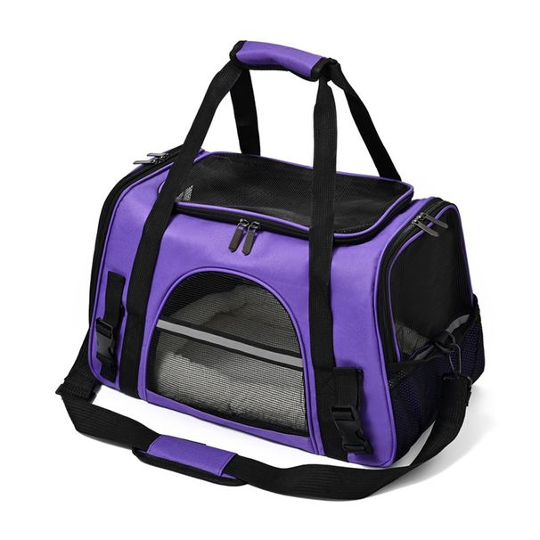 Portable Foldable Pet Carrier Bag With Breathable Mesh & Transparent Window - Lightweight Shoulder Crossbody Design For Small Dogs And Cats_voghion.com