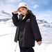 Mother & Kids Boys & Girls 3-in-1 Detachable Winter Jacket With Hood – Waterproof Windproof Outer Shell & Warm Down Inner Layer, School Style Parka_voghion.com