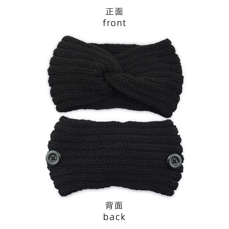 Maske Anti-Strangle Button gestrickte handgemachte Stirnband warm Herbst Winter Haar Zubehör Kreuz Ohr Schutz Kopf Abdeckung_voghion.com