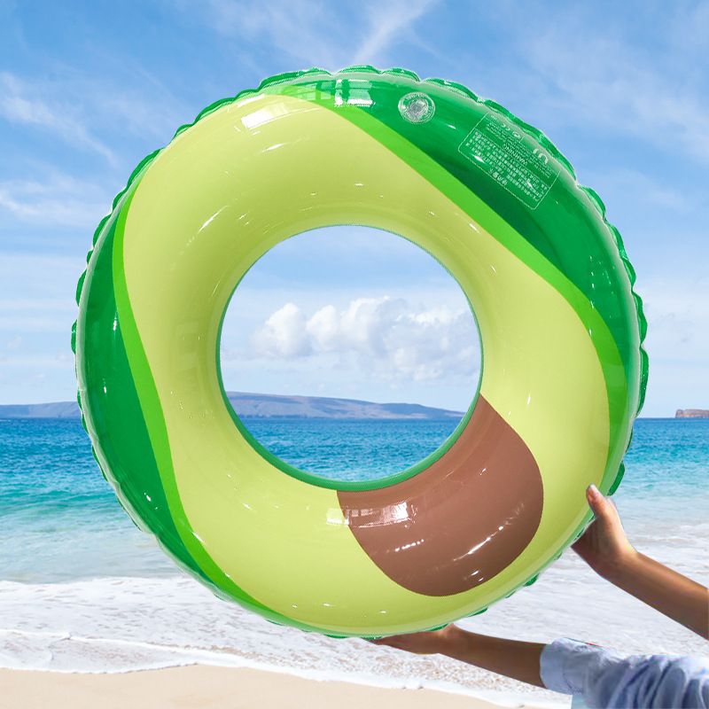Avocado-Shaped Adult Swim Ring - Thickened PVC With Backrest & Underarm Float (Inflatable Pool Float For Relaxation Durable & Comfortable)_voghion.com