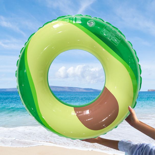 Avocado-Shaped Adult Swim Ring - Thickened PVC With Backrest & Underarm Float (Inflatable Pool Float For Relaxation Durable & Comfortable)_voghion.com