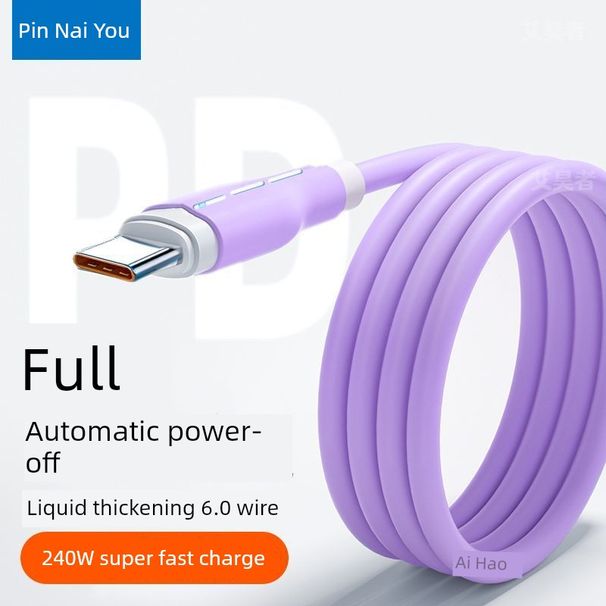 Unbeatable Quality 240W Flash Android Data For Huawei Honor Xiaomi Meizu Vivop With Light Fast Charging Cable 6A Long_voghion.com