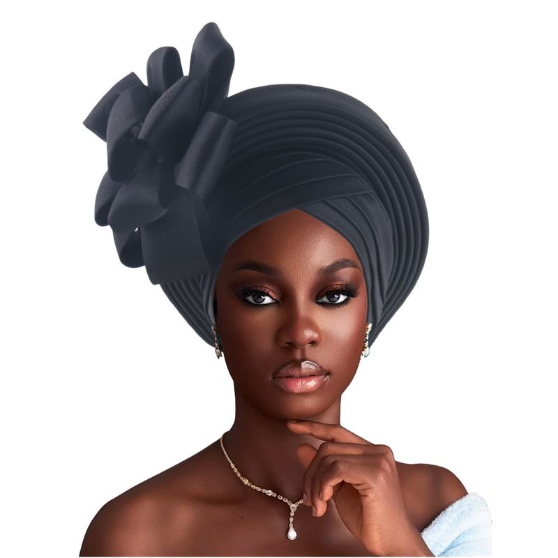 Foulards pour femmes, nouvelle mode, laminé, grande fleur, mariage nigérian, mode, chapeau Baotou_voghion.com