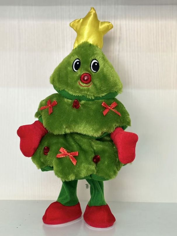 Christmas Interactive Singing Dancing Tree Plush Toy With LED Lights & 10 Songs - Fun Holiday Gift For Kids & Family Decor_voghion.com