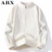 ABX Halbreißverschluss Modischer Rundhalspullover, lässig, Strick, Herbst/Winter, einfarbig, vielseitiges Basishemd, Pulloverjacke 1_voghion.com