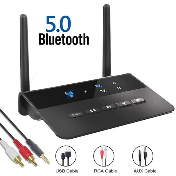 Hitech 2 in 1 Wireless Bluetooth-compatibile 5.0 AUX Audio Receiver Transmitter Adattatore per TV_voghion.com