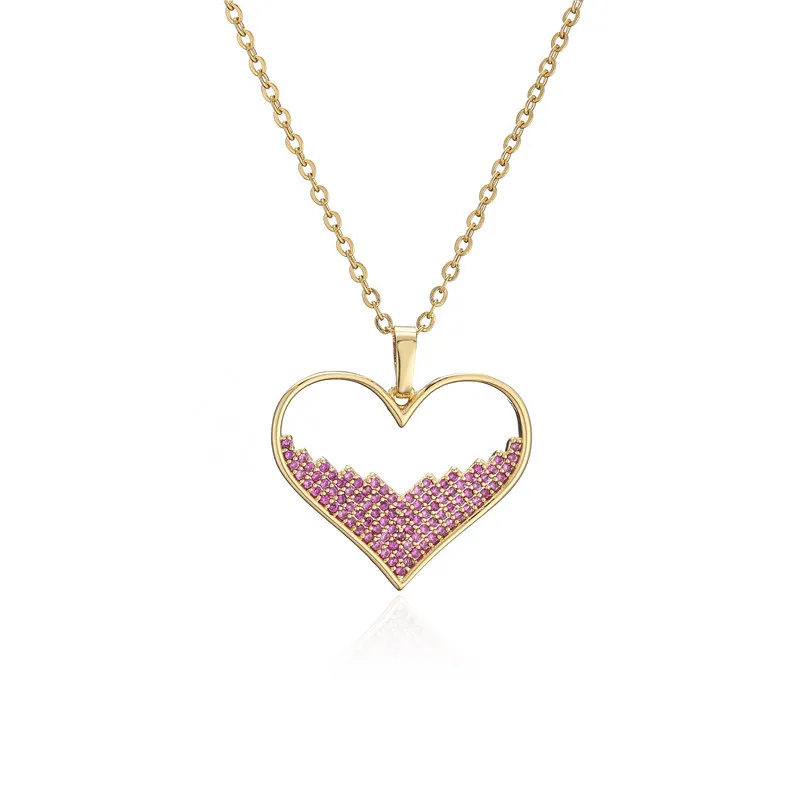 New Product VENUS Micro-inlaid Color Zirconium Love Pendant Necklace Women Fashion Simple Jewelry Wholesal_voghion.com