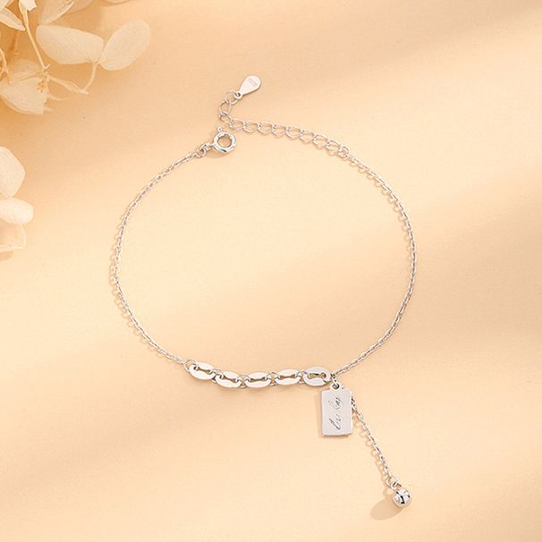 Perlenanhänger-Spleißarmband, Kette, weibliche Ins, Nische, Premium-Design, S reine Silber-Glücksfußkette_voghion.com