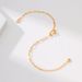 Paper clip chain design Brass plated gold diamond simple Bracelet_voghion.com