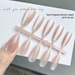Nude Pink Cat Eye Tips High-end New Wearable Finished Detachable Pre-made Nails Whitening Nail Stickers_voghion.com