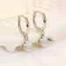 925 Sterling Silver Plated Dangle Heart Huggie Hoop Earrings Women Girl TH3_voghion.com