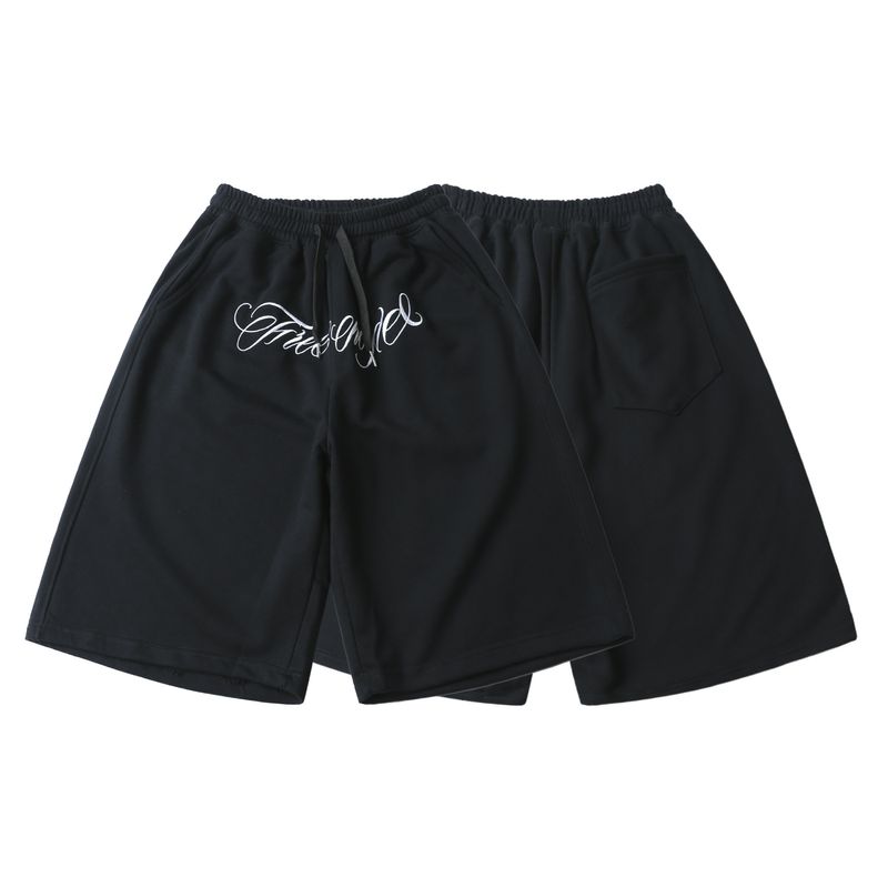 Men's Clothing Summer Elastic And Comfortable Knee Length Shorts With Loose Fit And Hiphop Street Style Embroidered Floral Sweatpants_voghion.com