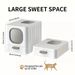 Leak-proof Enclosed Cat Litter Box Pull Drawer Kitten Training Toilet With Scoop And Lid Anti-Splashing_voghion.com
