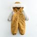 Kinderkleding Winter nieuwe stijl grote bontkraag kinderen kleur bijpassende dunne skipak jumpsuit baby kruippak_voghion.com