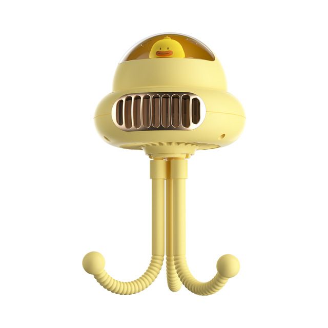 Portable Bladeless Stroller Fan 4000mAh USB Rechargeable Handheld Outdoor Air Conditioner Mute 4-gear Folding Desktop Air Cooler_voghion.com