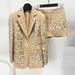 Audday 2025 Runway New Celebrity Fashion Mirror Heavy Beaded Blazer Shorts Set Two Pieces_voghion.com