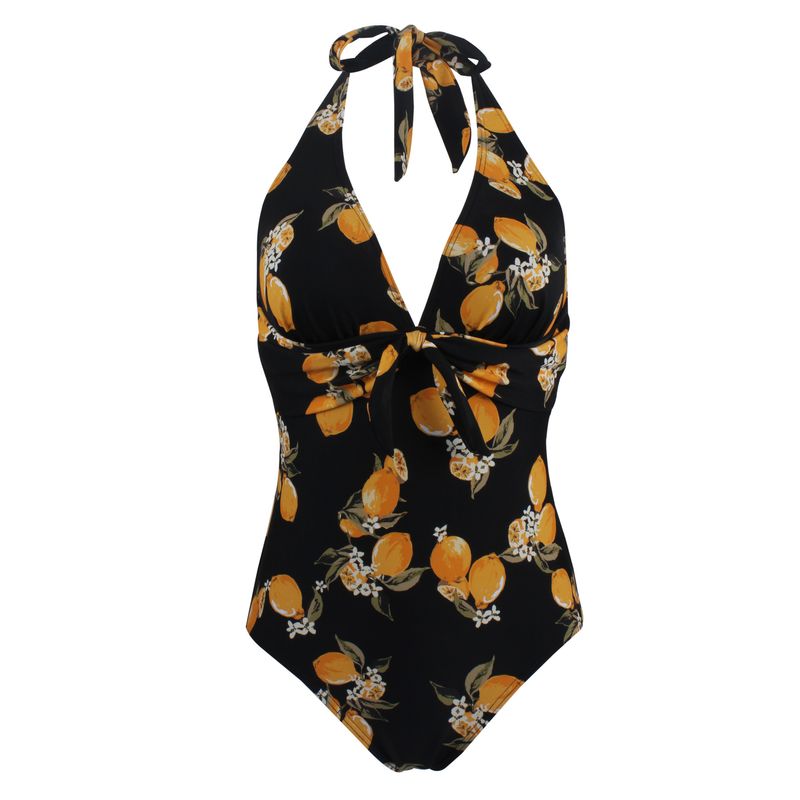 Maillot de bain une pièce, col licou, dos nu, sexy, triangle en V profond, commerce extérieur, à pois, slim_voghion.com