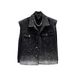 Stilvolle Jeansweste mit Strasssteinen für Herren – ärmellose High-Street-Fashion-Jacke für lässige Outfits (Schwarz, mehrere Größen)_voghion.com