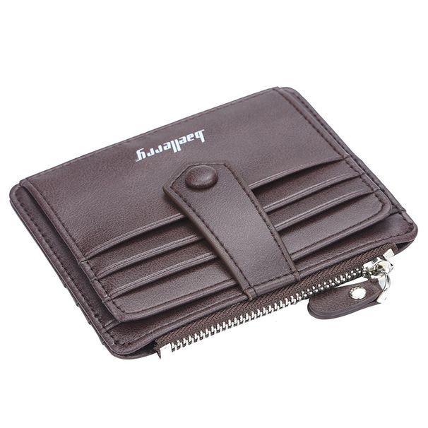 Baellerry versione porta carte da uomo slot multi-card portamonete per patente di guida porta carte sottile con fibbia semplice con cerniera_voghion.com