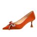 1961-H61 Wind Light Luxury Water Diamond Bow Tip Fine Middle Silk Wine Glass Heel Women's Single Shoe_voghion.com