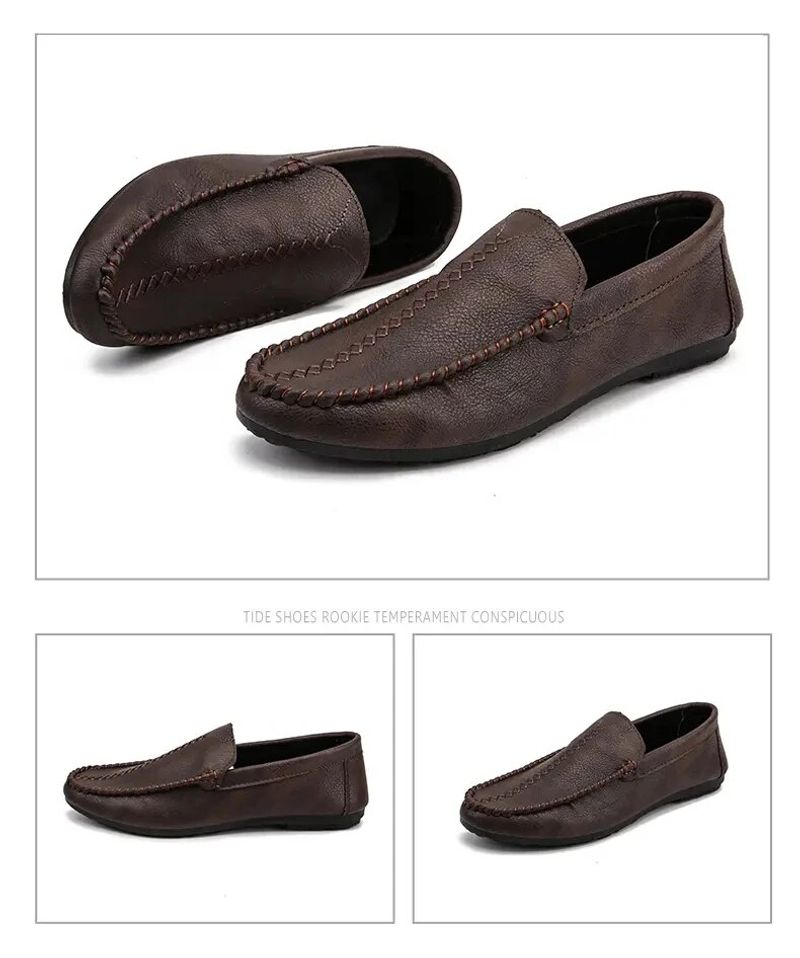 Italienische Casual Sommer Leder Männer Loafer Mokassins Slip On männer Wohnungen Atmungsaktive Männliche Fahren Schuhe_voghion.com