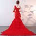 Elegantes Meerjungfrauen-Abendkleid – Rotes Hostessenkleid mit Schleppe, Bühnen- und Bankett-Festmode_voghion.com