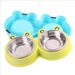 Frog Cartoon 2-in-1 Stainless Steel Pet Double Dog Cat Food Bowl_voghion.com