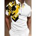 Summer Men's Polo Shirt With Zipper, Turn-Down Collar, Short Sleeve, Pullover, Casual 3D Digital Print_voghion.com