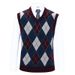 Ärmellose Pullunderweste aus Wollmischung für Herren mit V-Ausschnitt – Klassisches Karo- und Camouflage-Muster, Slim Fit, Freizeitkleidung für den Herbst_voghion.com