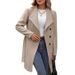 Elegant Women's Wool Blend Coat With Notched Collar & Belted Waist - Autumn Winter Fashion Outerwear In Khaki & Burgundy_voghion.com