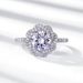Simulated rose bud ring S925 silver claw inlaid moissanite engagement ring female light luxury fashion_voghion.com