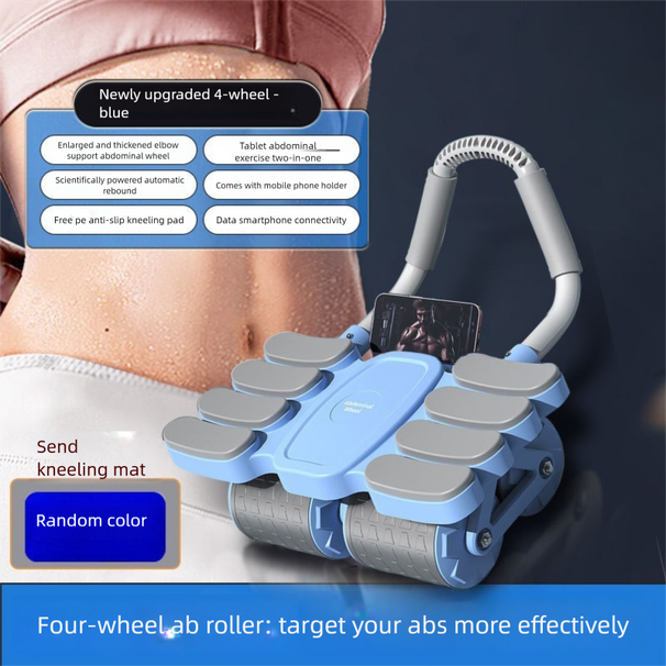 2025 Neues automatisches Rückprallrad für Übungen, Muskeltrainingsgerät, Fitnessgerät mit vier Rädern für den Bauchmuskel_voghion.com