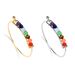 Bangles Electroplated Wire Wrapped 6mm Colorful Emperor Stone Original Stone KC Gold Open Volcanic Stone Bracelet_voghion.com