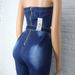Jeans fashion tube top stretch one-piece jeans_voghion.com