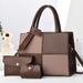 High-Value Mother-Daughter Color-Block Design Fashion Handbag Versatile Large Capacity Shoulder Bag_voghion.com