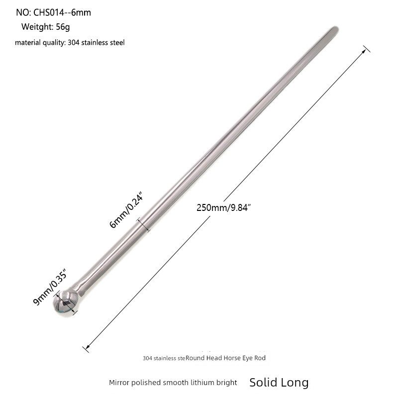 Μεταλλικό ανοξείδωτο ατσάλι με μεγάλο πάχος, μακρύ ραβδί ματιών αλόγων για άνδρες και γυναίκες με ουρηθρική συσκευή διαστολής αυνανισμού_voghion.com