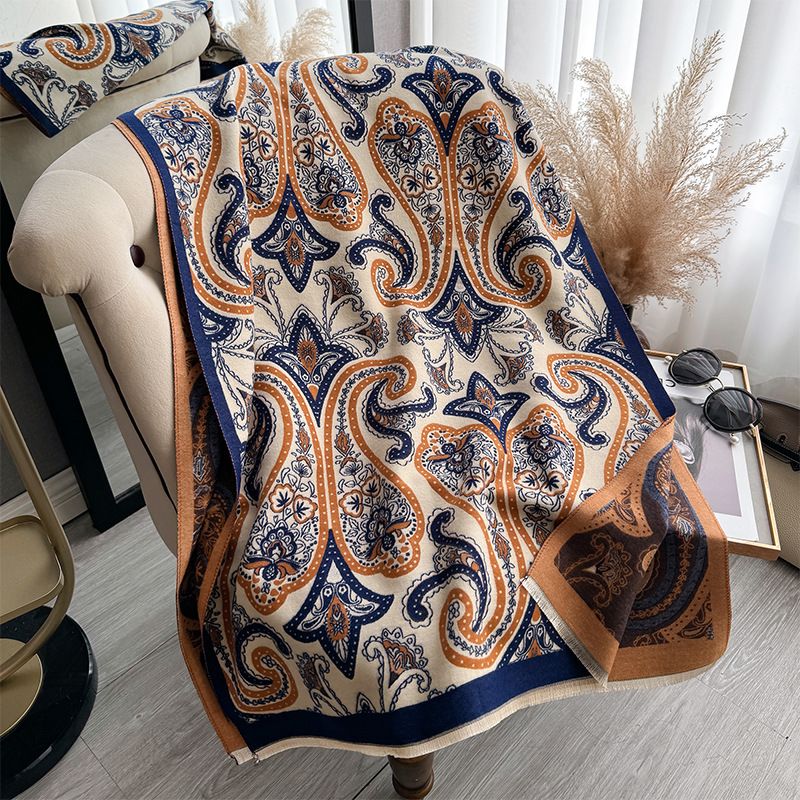 2024 New Qashqai Forest Color Contrasting Autumn and  Cashmere Scarf, Winter High End Personalized Warm Shawl_voghion.com