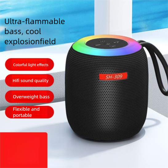 New Volume Colorful Light Effect Home Outdoor Mini Wireless Bluetooth Speaker Portable Long Battery Life Small Cannon_voghion.com