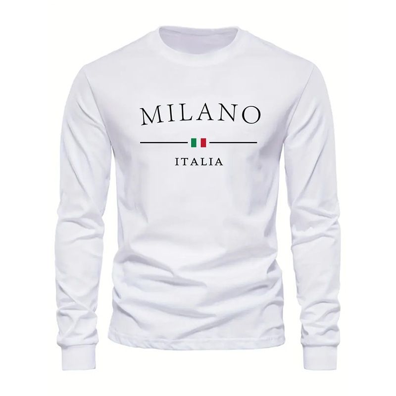 "Herren-Langarm-T-Shirt mit Grafikdruck – Oversized-Passform mit 3D-Schriftzug, feuchtigkeitsableitendes Polyester für Streetwear (Größen XXS-XXXL)"_voghion.com