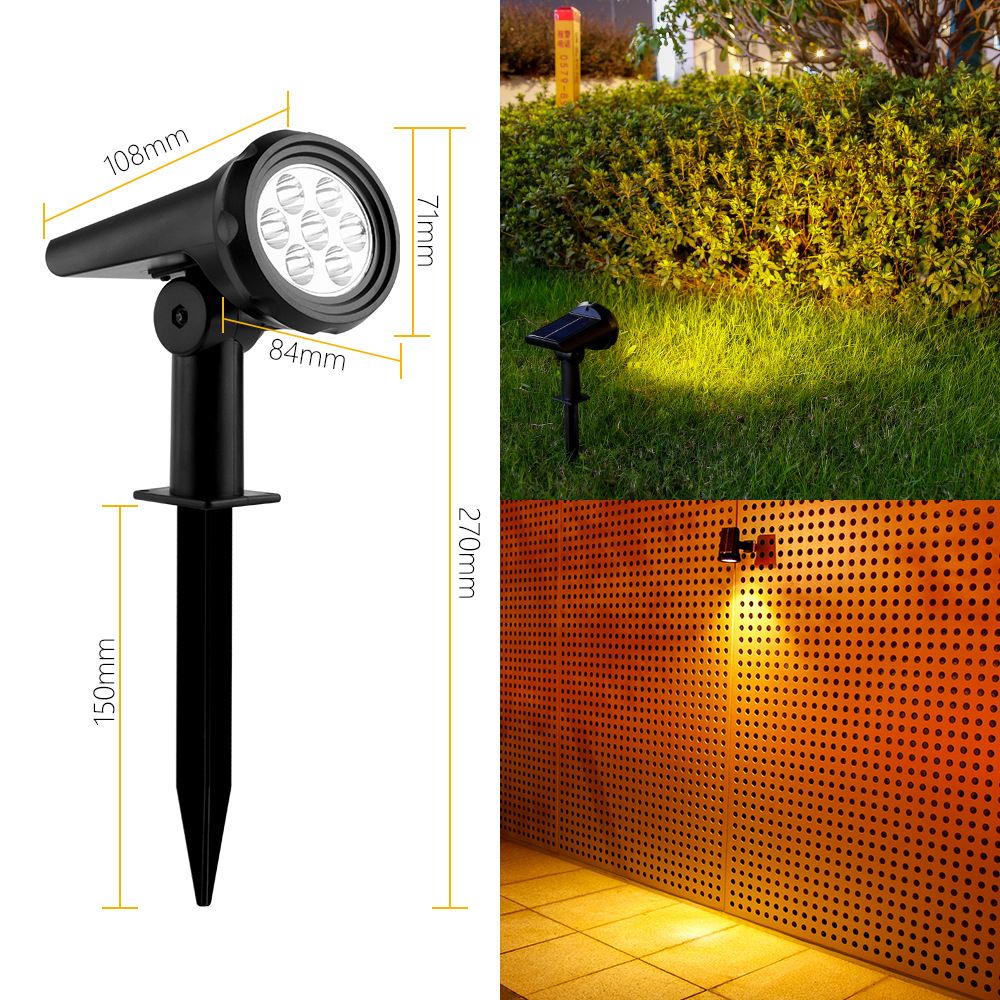 Solar Garden Lights Outdoor Waterproof Spotlights With 3 Modes (White/Warm/RGB) - LED Landscape Lighting For Trees, Plants, And Pathways_voghion.com