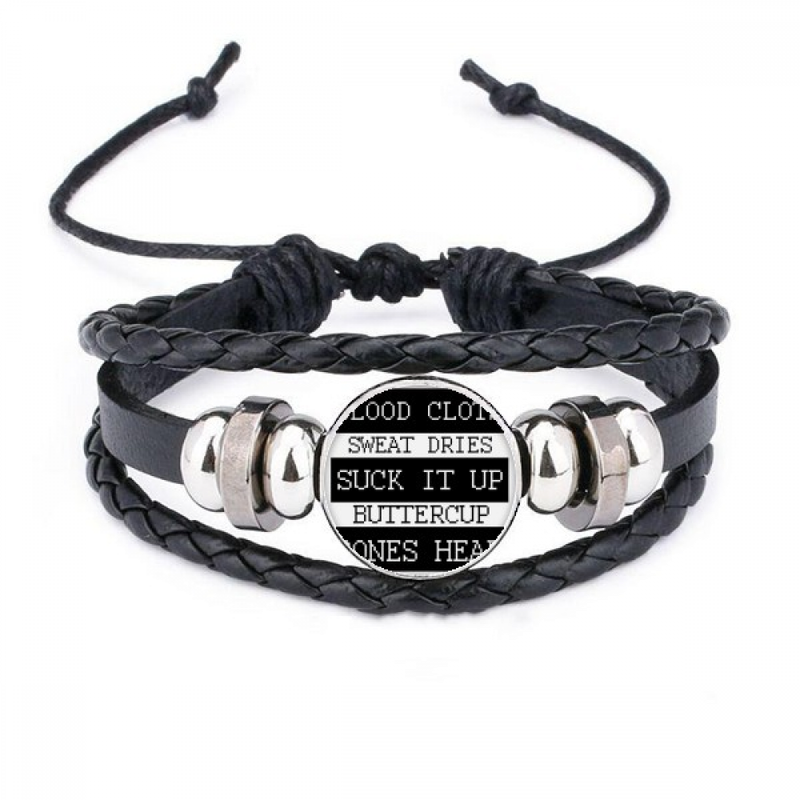 clots Sweat Dries Bs Heal Bracelet Braided Leather Woven Wristband_voghion.com