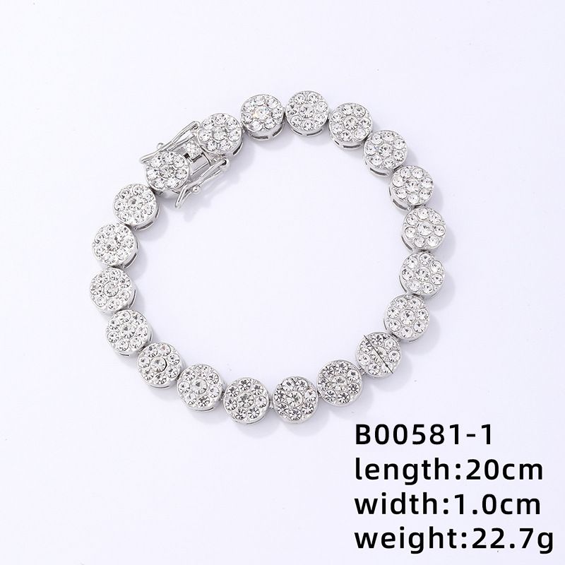 Round Alloy Flower Miami Cuban Chain 10mm Exaggerated Trendy And Personalized Men's Pendant_voghion.com
