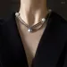 Catene AOMU Trendy Collana a catena multistrato in metallo irregolare con ciondolo a forma di cuore con perle di cristallo Choker clavicola Punk per_voghion.com