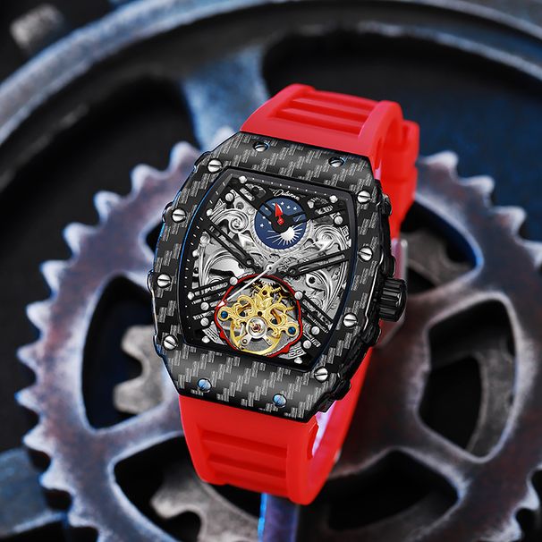 Orologio automatico da uomo, orologio con tourbillon, orologi da uomo, orologi di lusso con scheletro, cinturino in silicone, nuovo Relogio Masculino_voghion.com